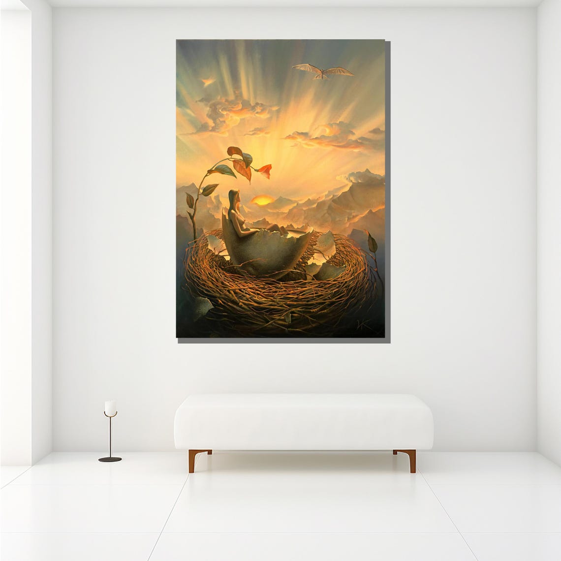 Morteza Katouzian Birth of Hope Egg Nest Sunrise Surreal Art Poster - Image 2