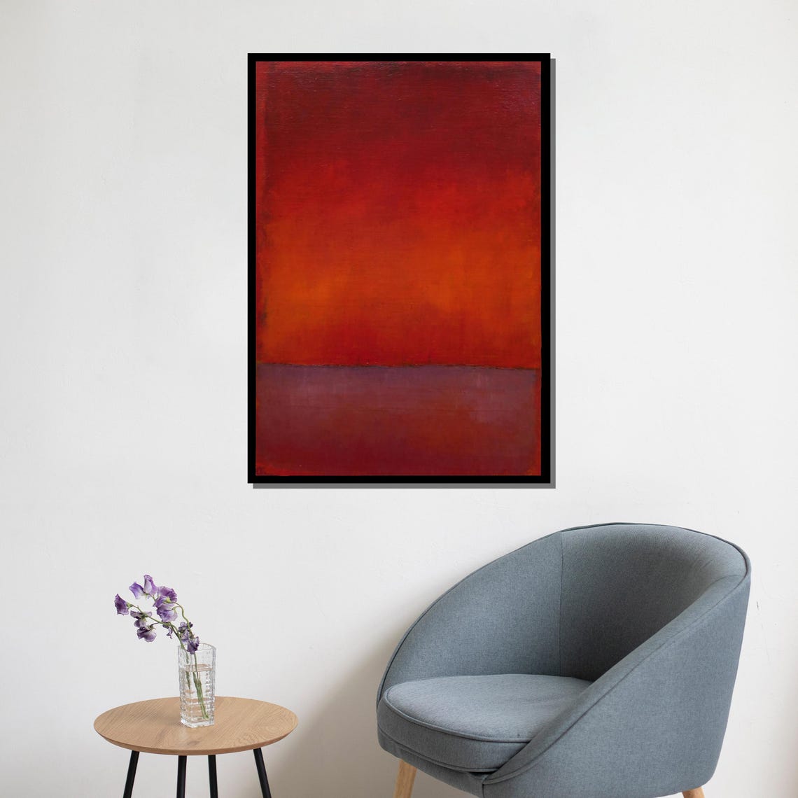 Mark Rothko Style Moody Red Abstract Melting Into Purple Band Poster - Image 5