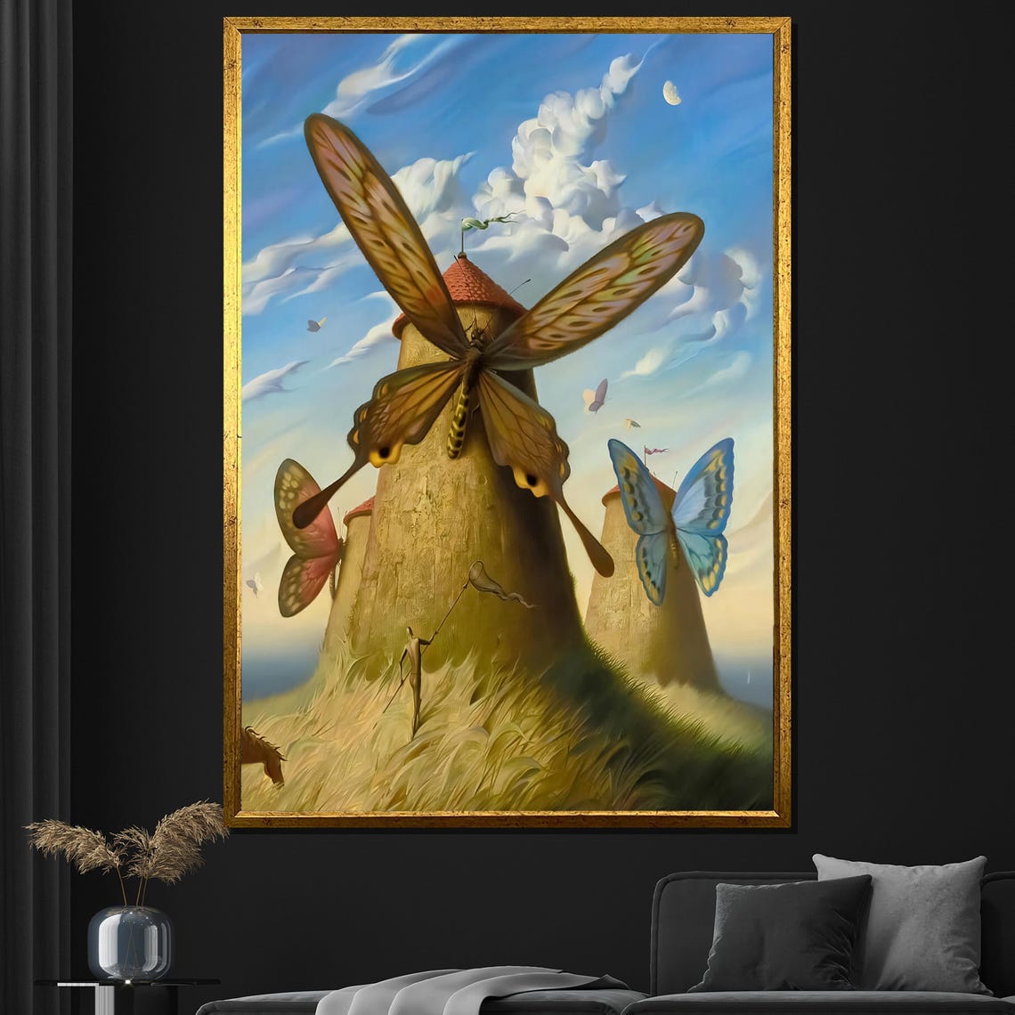 Morteza Katouzian Butterfly Wing Windmill Surreal Fantasy Art Poster