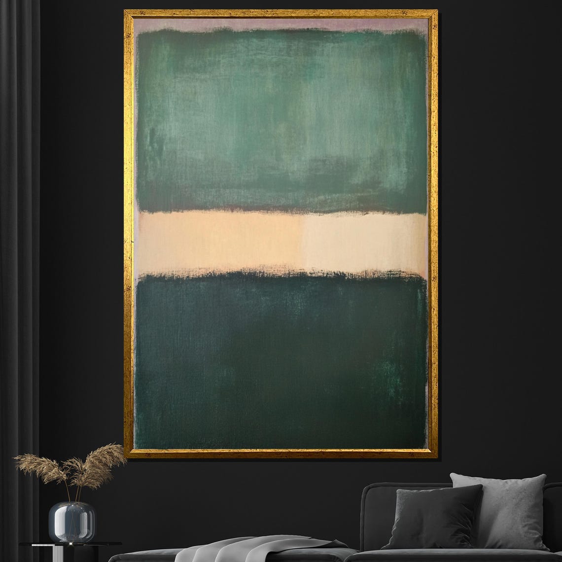Mark Rothko Style Green And Beige Color Field Abstract Art Poster