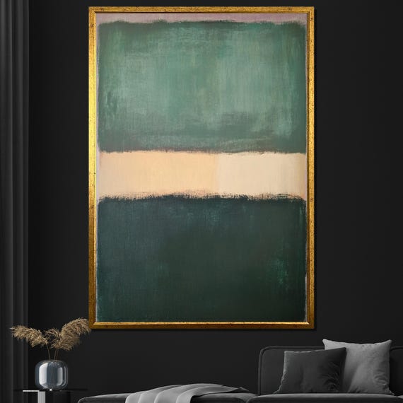 Mark Rothko Painting Green And Beige Abstract Artwork Modern Art Gift For Home Wall Decor