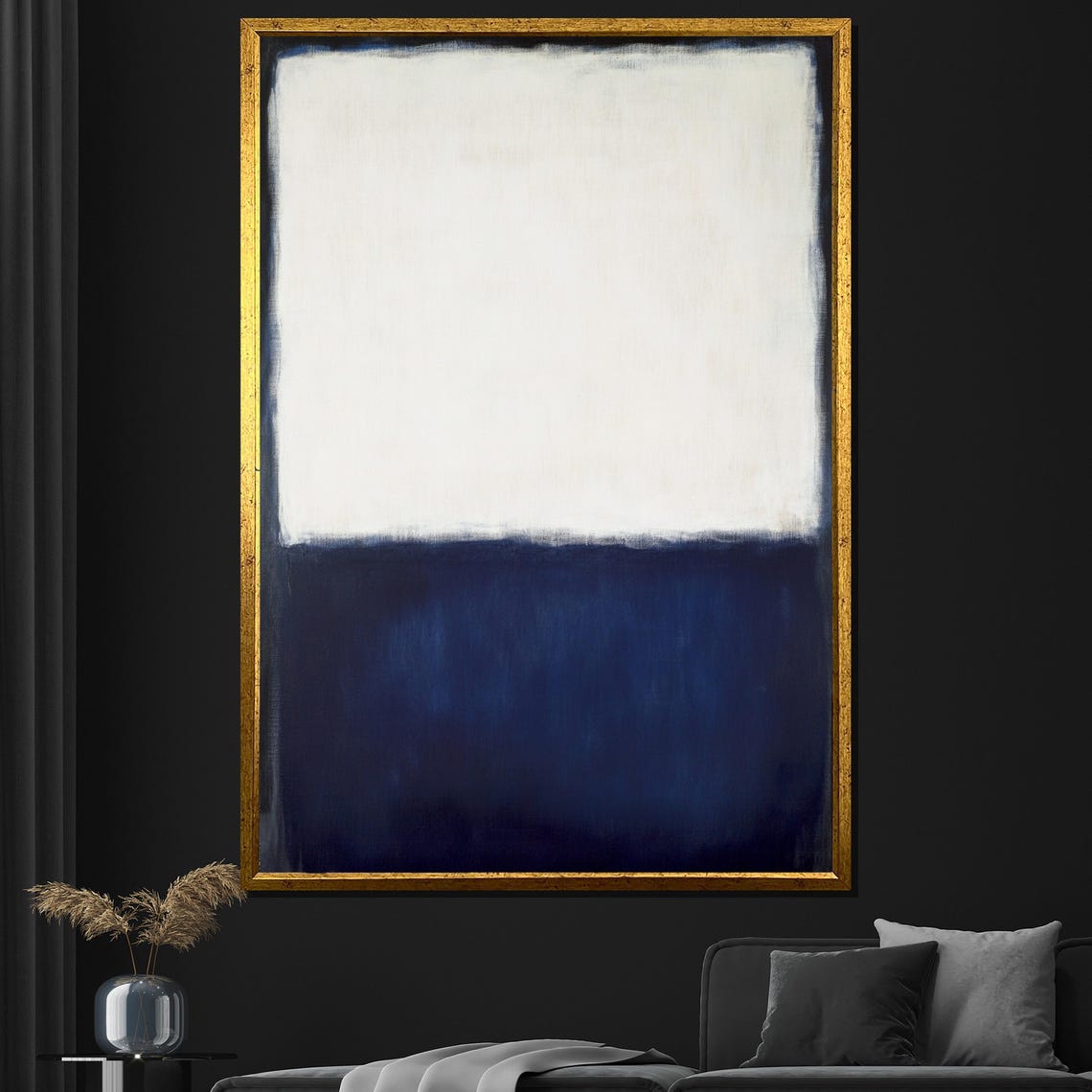 Mark Rothko White Deep Blue Crisp Color Field Abstract Print