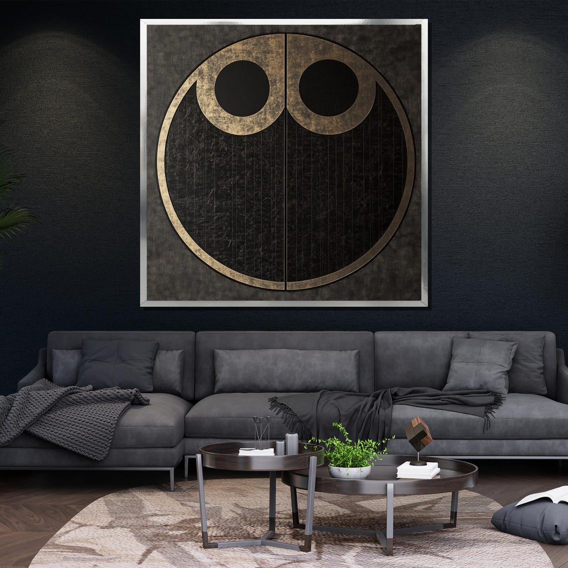 Minimalist Black Gold Circular Geometric Bold Modern Abstract Poster - Image 4