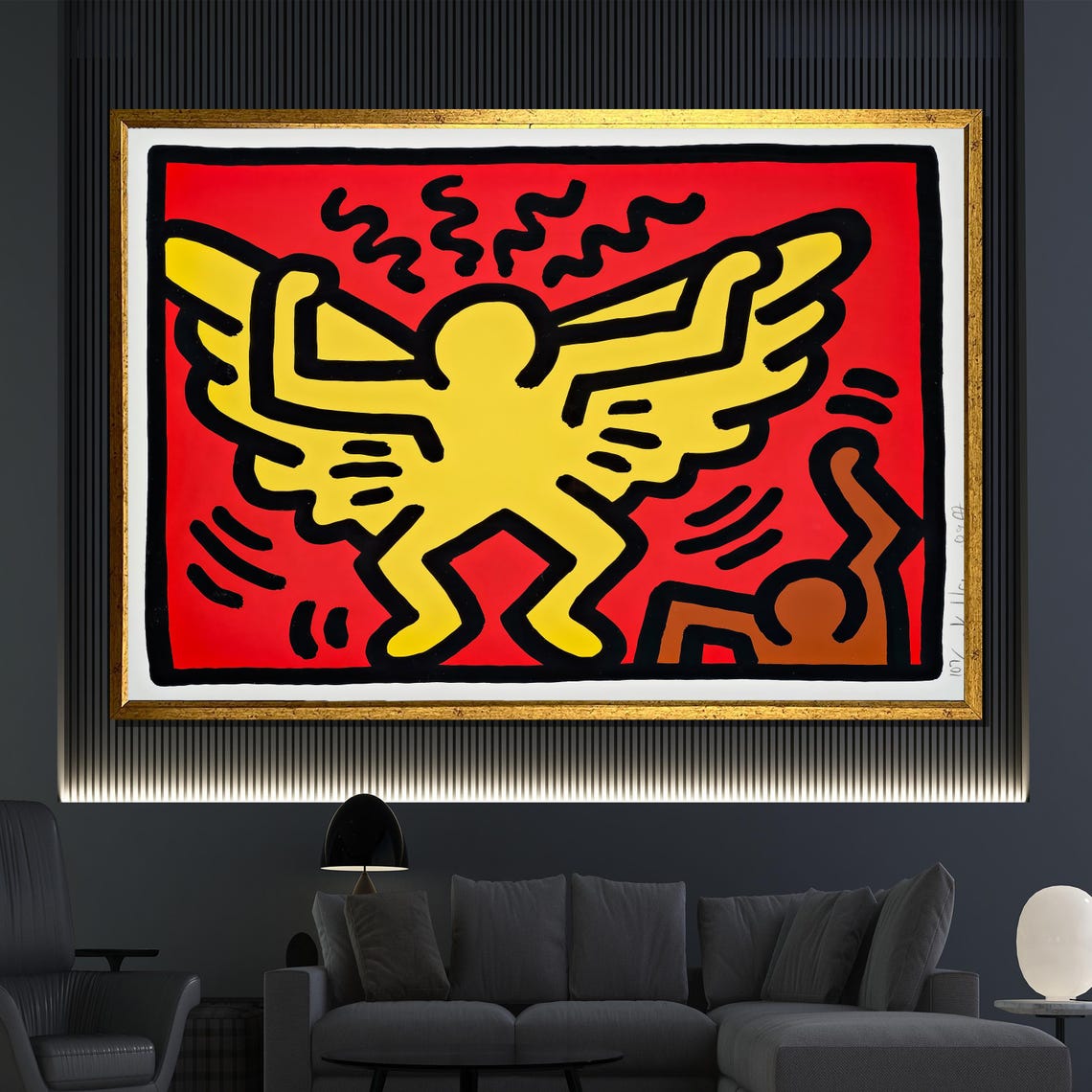 Bold Red And Yellow Angel Pop Art Modern Wall Art For Home Decor Or Unique Gift