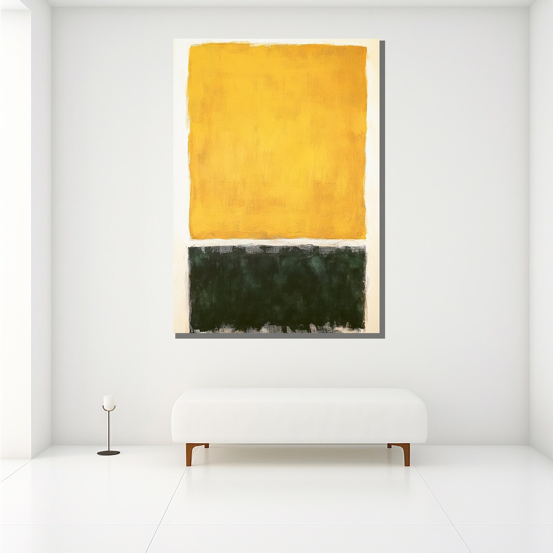 Rothko-Inspired Yellow and Green Abstract Art Print - Image 2