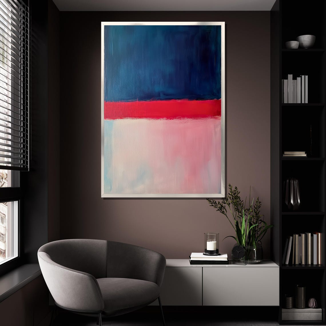 Mark Rothko Gentle Blue Red Pink Soft Color Field Abstract Print - Image 4