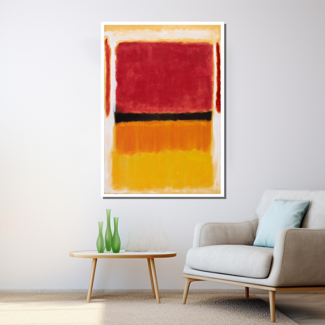 Mark Rothko Painting Red Black And Orange Abstract Art Modern Wall Decor Mid Century Gift Large Artwork - Image 3