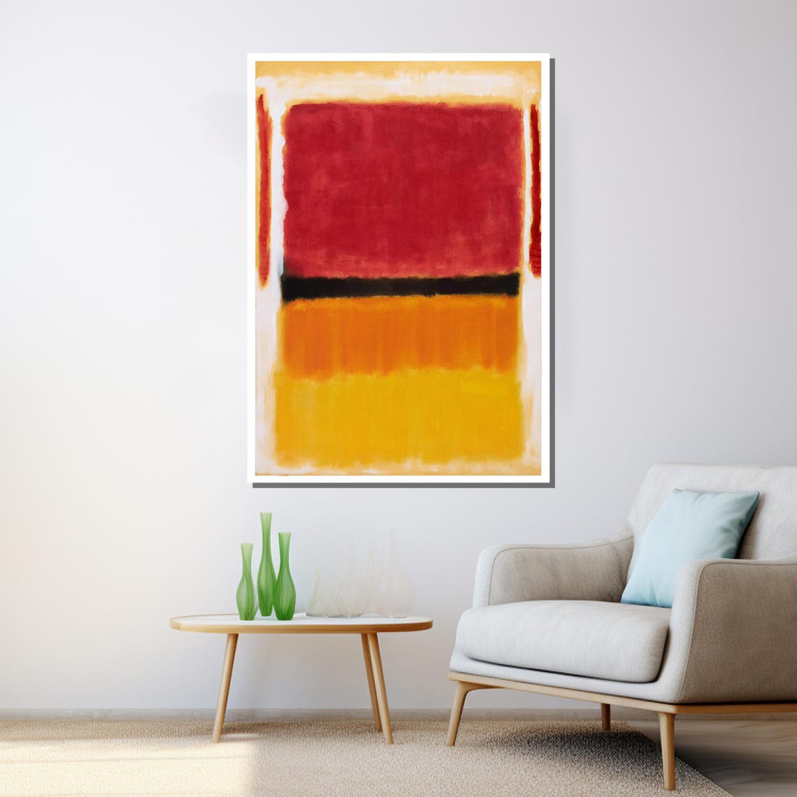 Mark Rothko Style Red Black And Orange Glowing Sunset Abstract Poster - Image 3