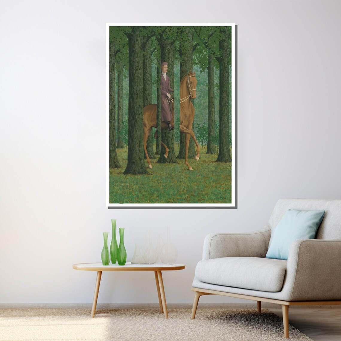 Ren Magritte The Blank Signature Horsewoman Hidden Forest Trees Poster - Image 3