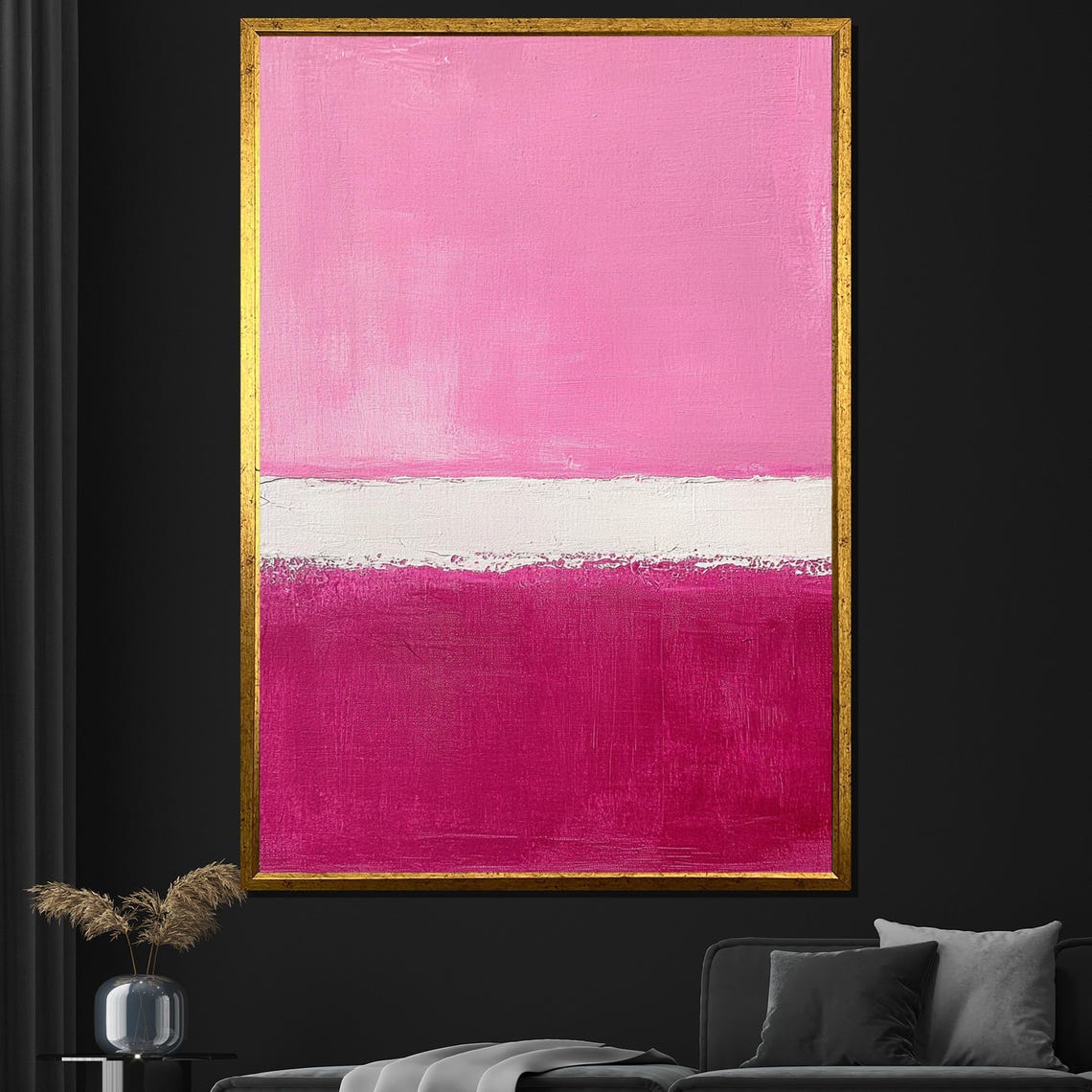 Mark Rothko Style Pink And White Color Field Abstract Art Poster