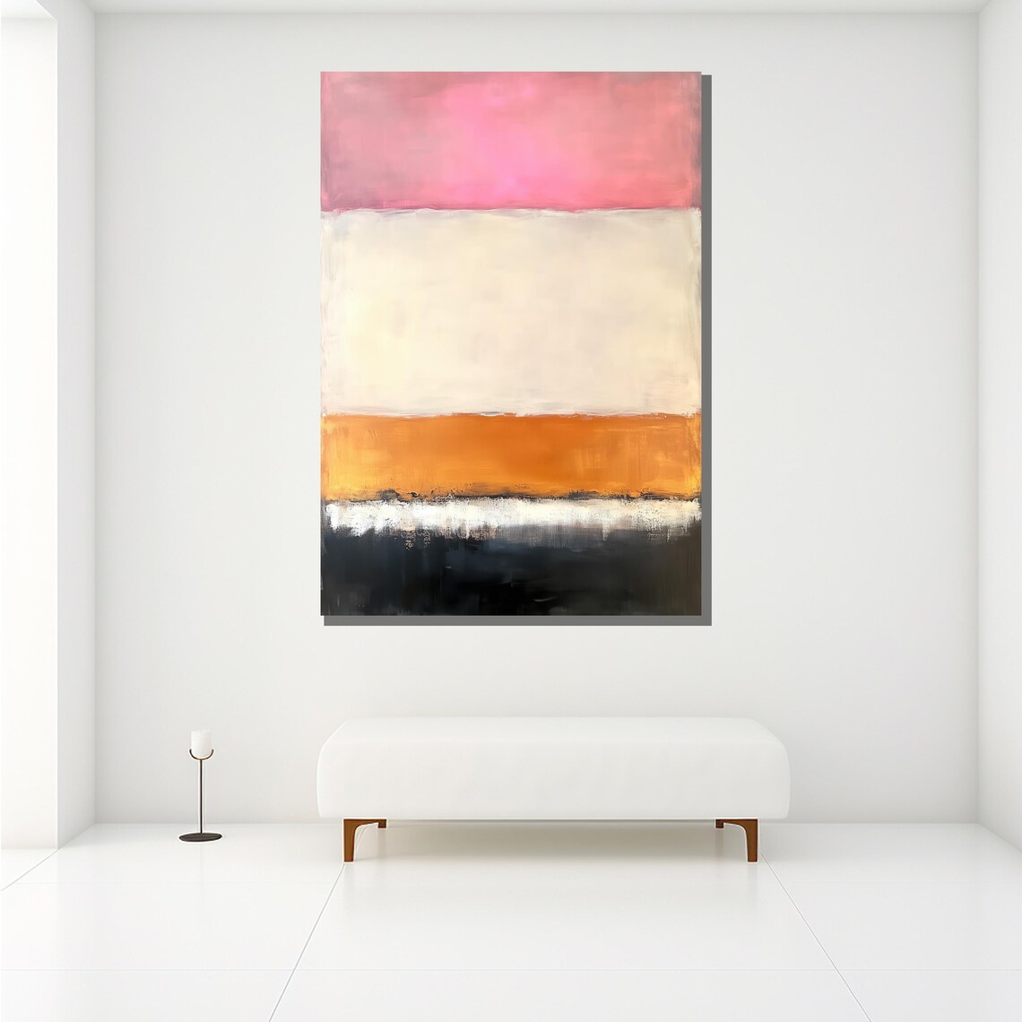 Mark Rothko Painting Pink White And Orange Abstract Artwork Modern Art Gift For Wall Decor - Image 2