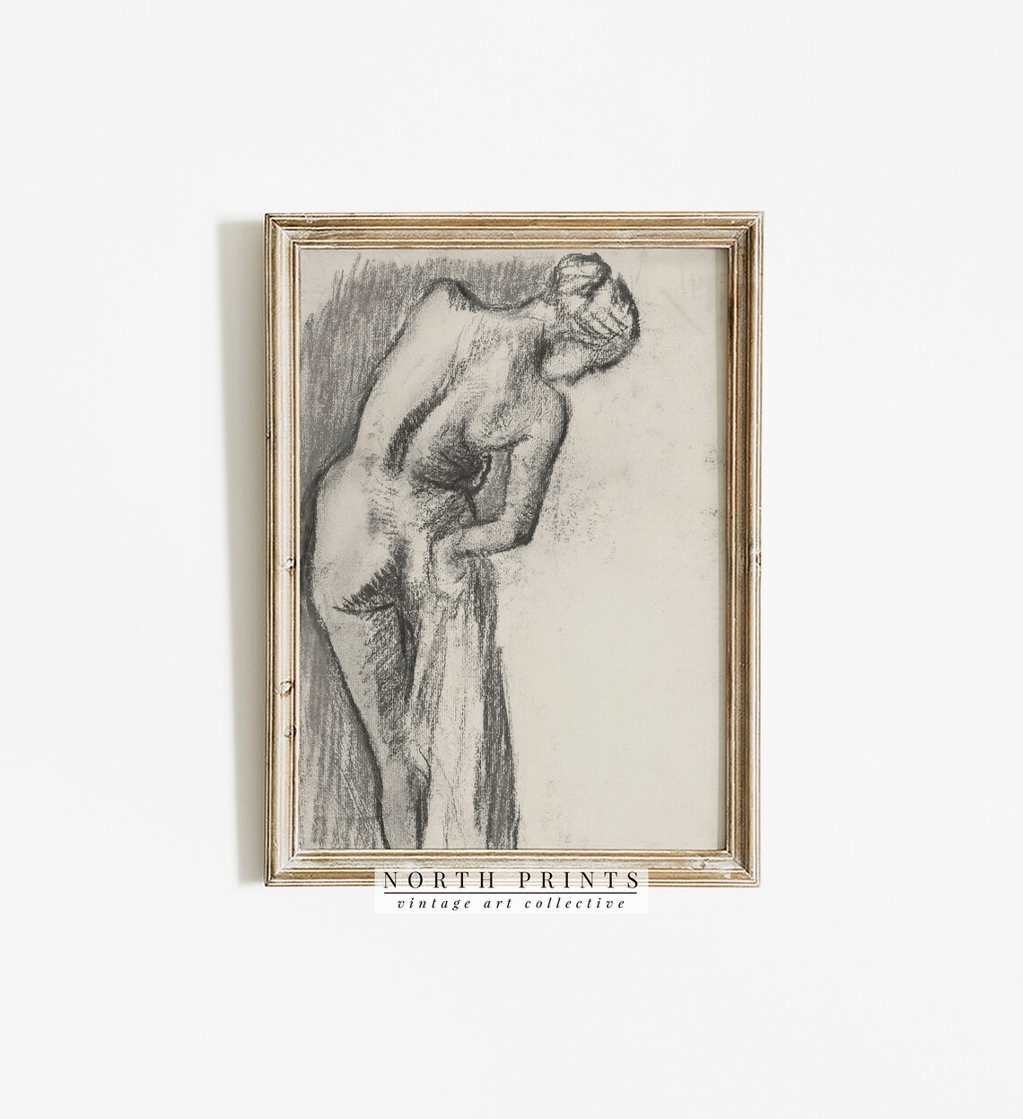 Antique Nude Drawing, Vintage Sketch Bathroom Decor - Image 3