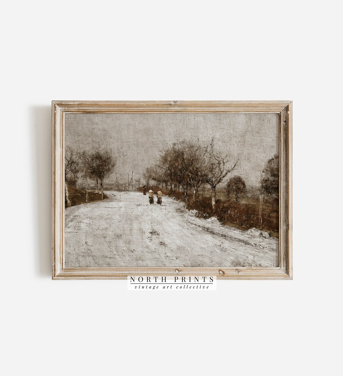 Rustic Winter Painting, Vintage Country Decor Art Print - Image 3