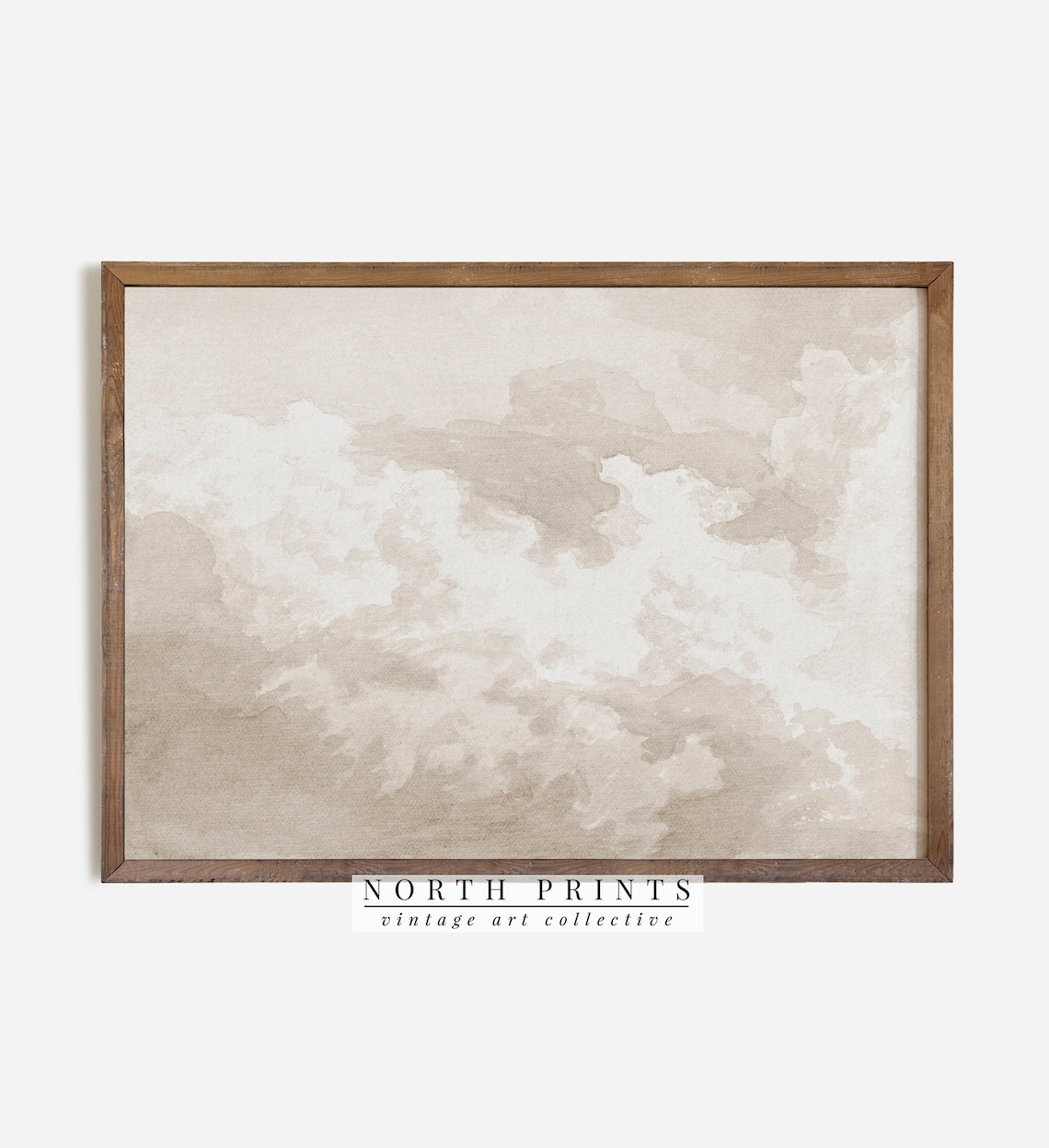 Clouds Vintage Modern Art Print, Neutral Tone - Image 2