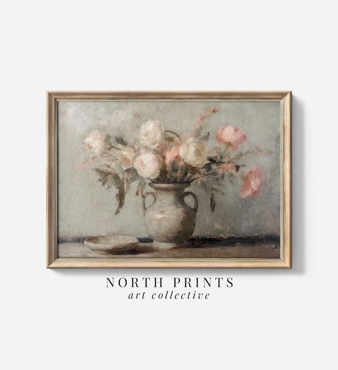 Vintage Muted Still Life Painting Floral Art Print