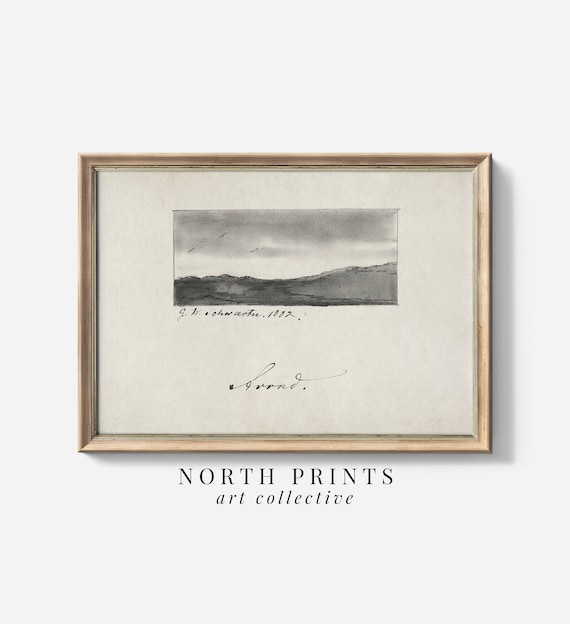 Minimalist Coastal Sketch Art, Neutral Beach House Print