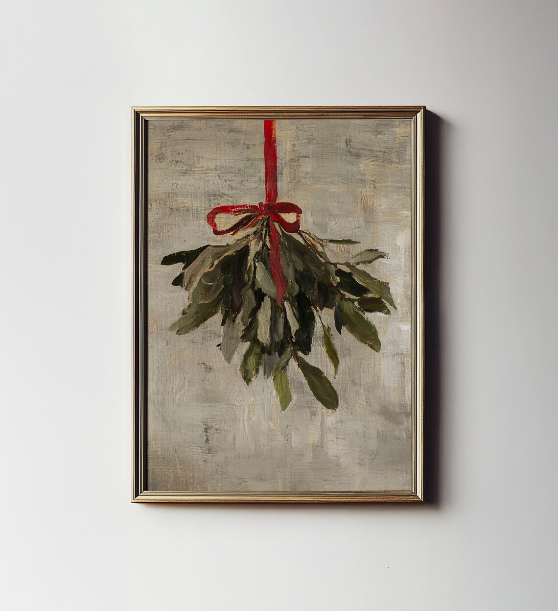 Christmas Mistletoe Farmhouse Holiday Art Print