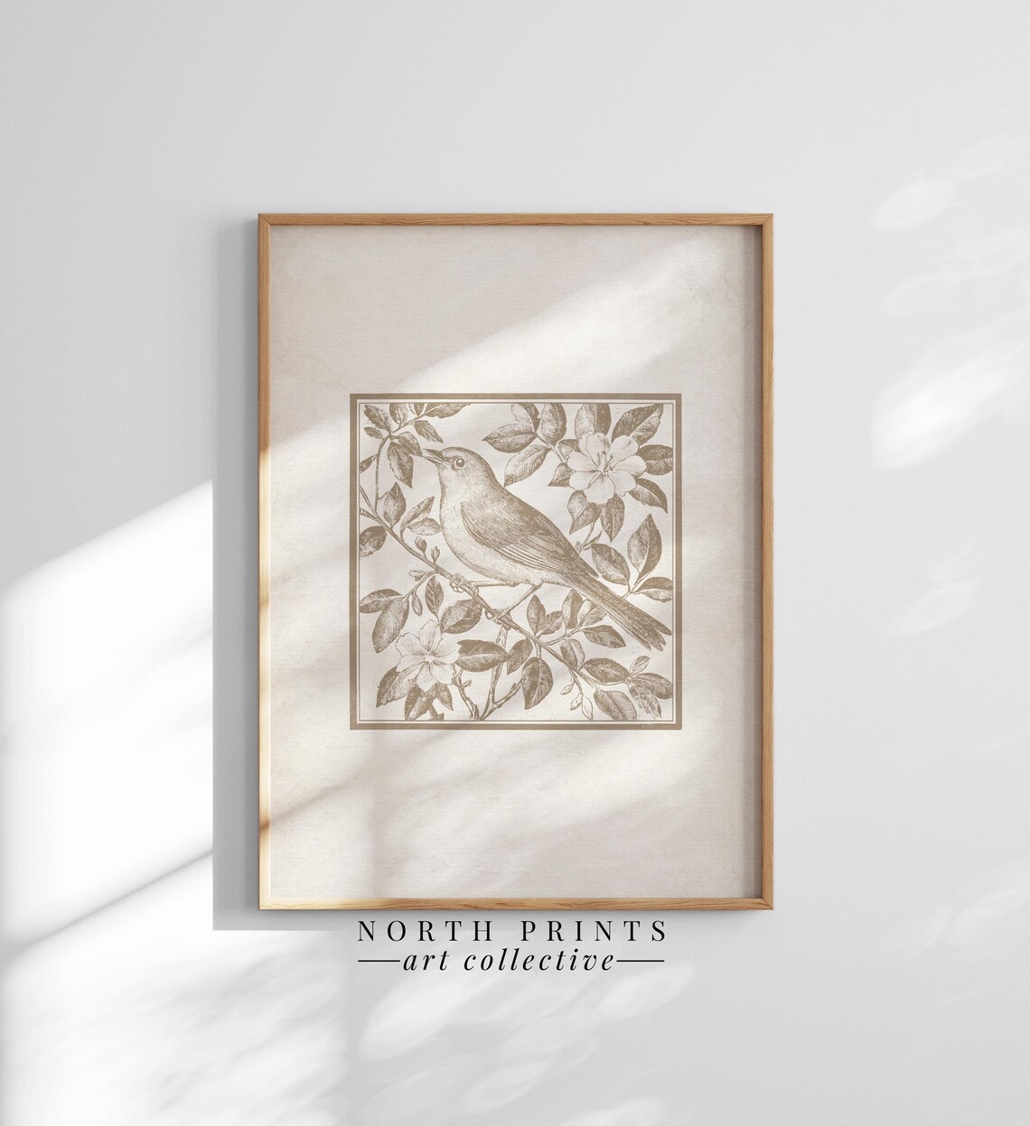 Antique Bird Print, Minimalist Neutral Farmhouse Decor - Image 3