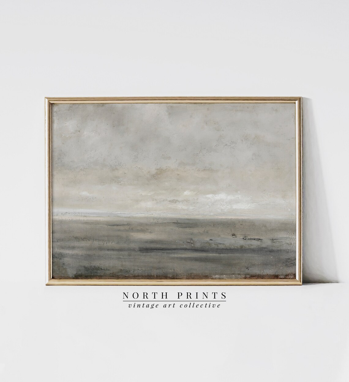 Minimalist Coastal Landscape, Muted Seascape Art Print