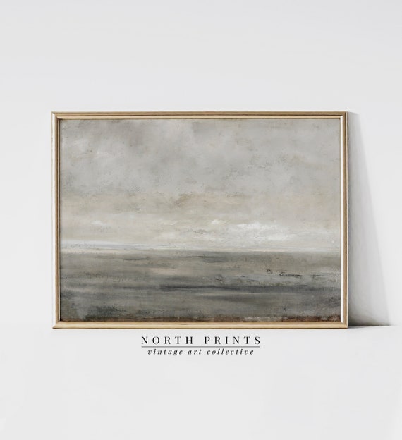 Minimalist Coastal Landscape, Muted Seascape Art Print