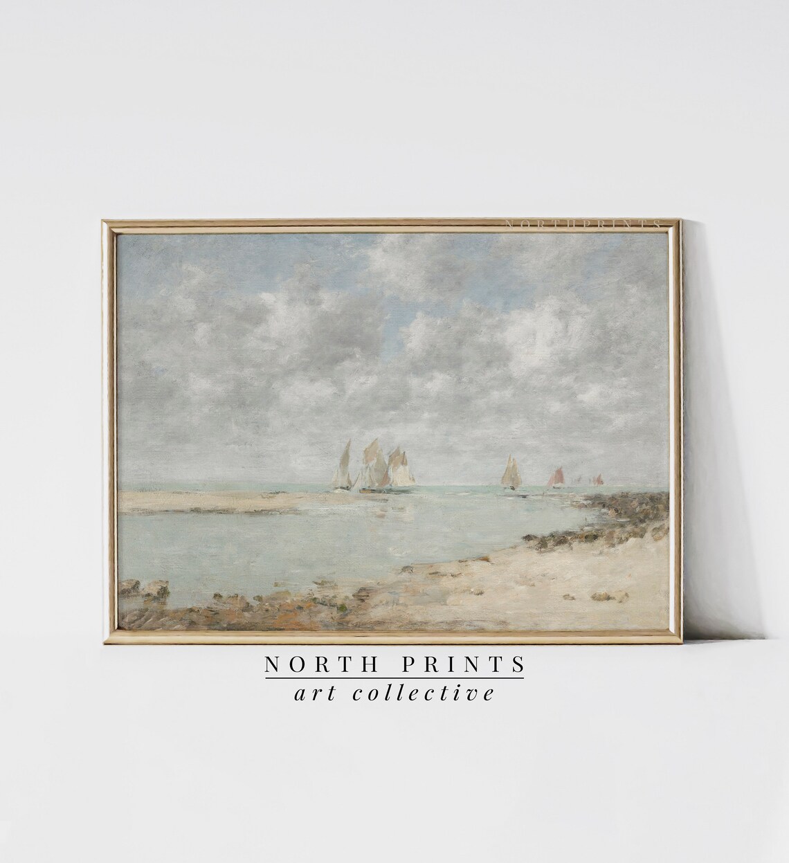 Vintage Coastal Beach Ocean Wall Art Print