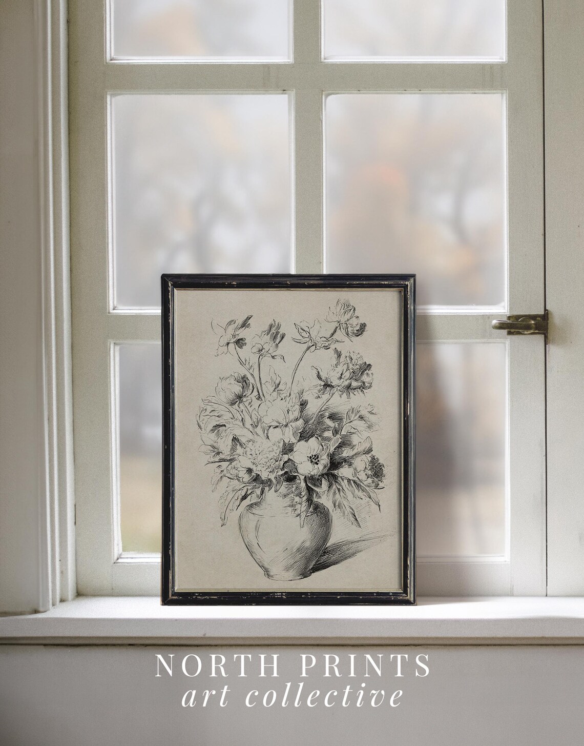 Neutral Botanical Sketch Art, French Kitchen Decor - Image 3