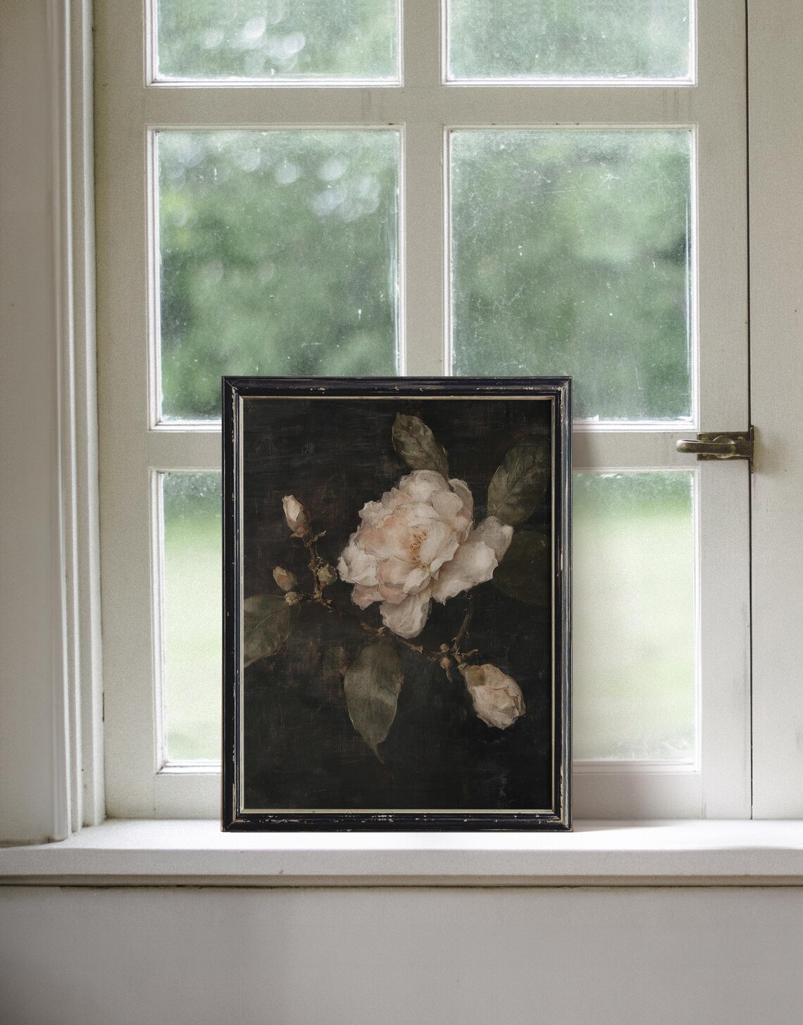 Floral Gardenia Still Life Art Print, Moody Botanical - Image 3
