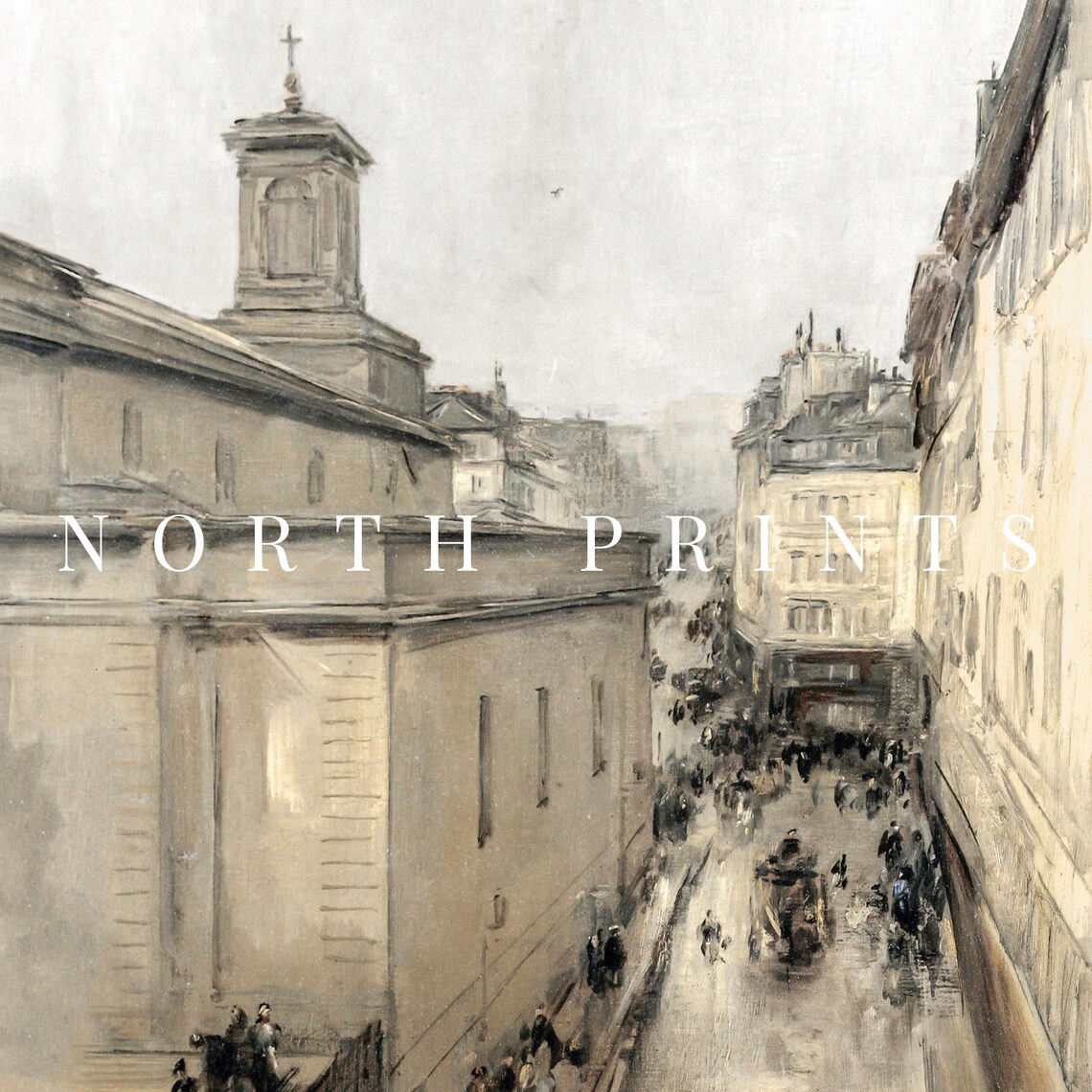 Paris Cityscape Vintage Travel Poster, Neutral - Image 2