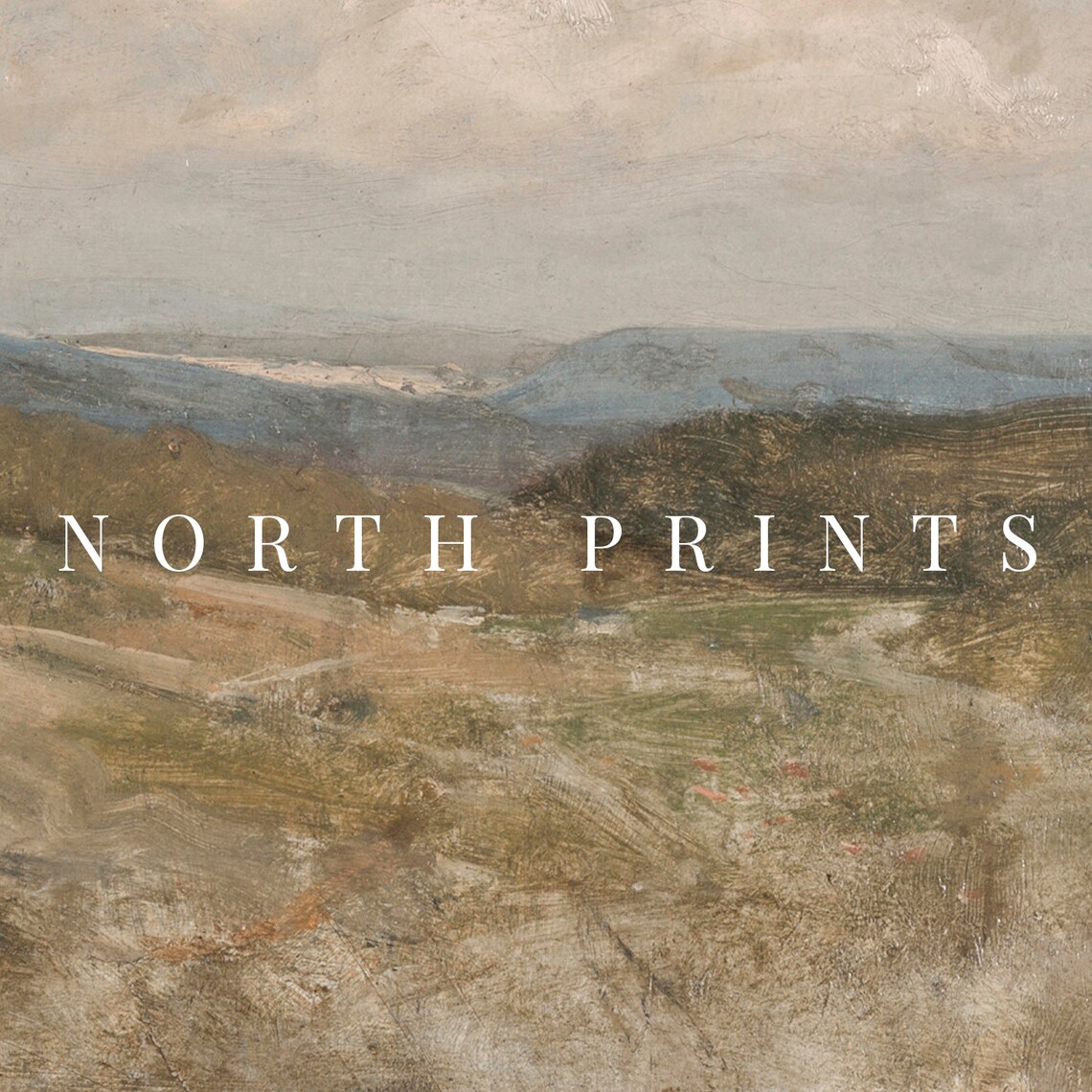 Valley Landscape Painting, Vintage Neutral Farmhouse Art Print - Image 2