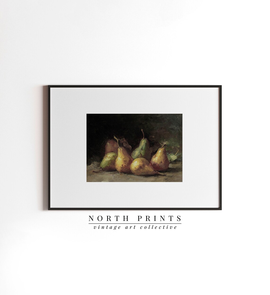 Vintage Kitchen Still Life, Moody Pear Art Print - Image 3