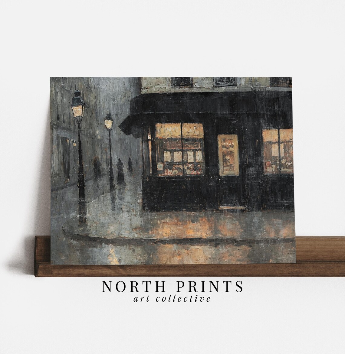 Paris Streetscape Painting, Moody French Travel Poster - Image 2