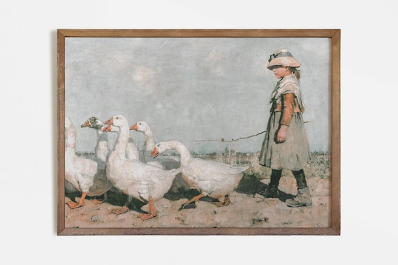 Vintage Nursery Painting Farmhouse Print
