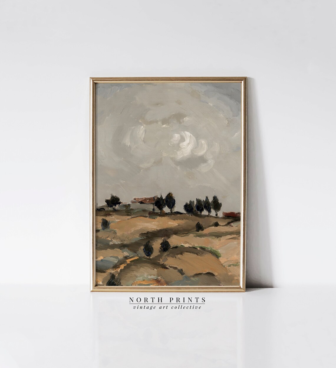 Warm Tone Landscape Print, Vintage Country Scenery - Image 4