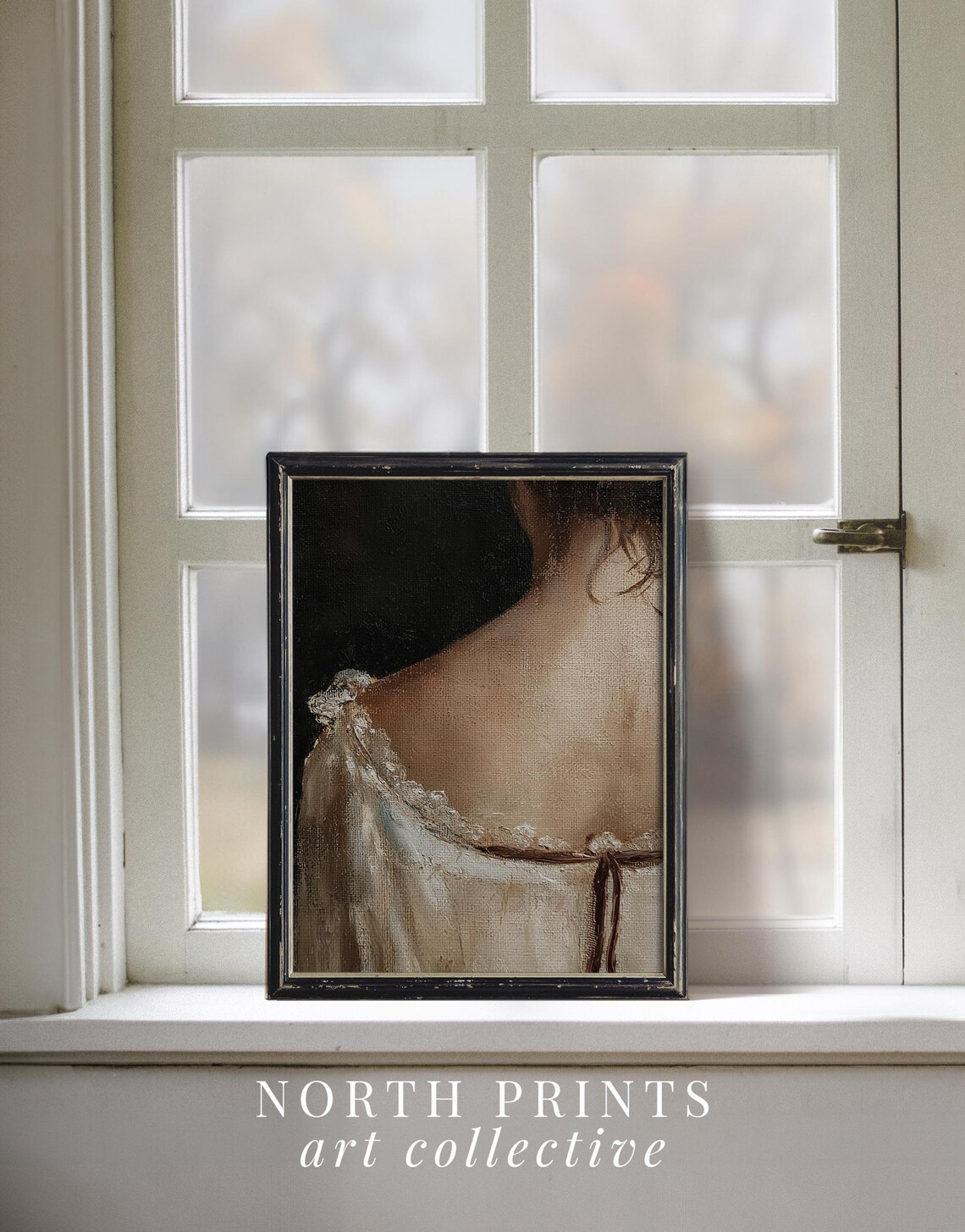 Woman Portrait Painting, Moody Neutral Wall Art Print - Image 3