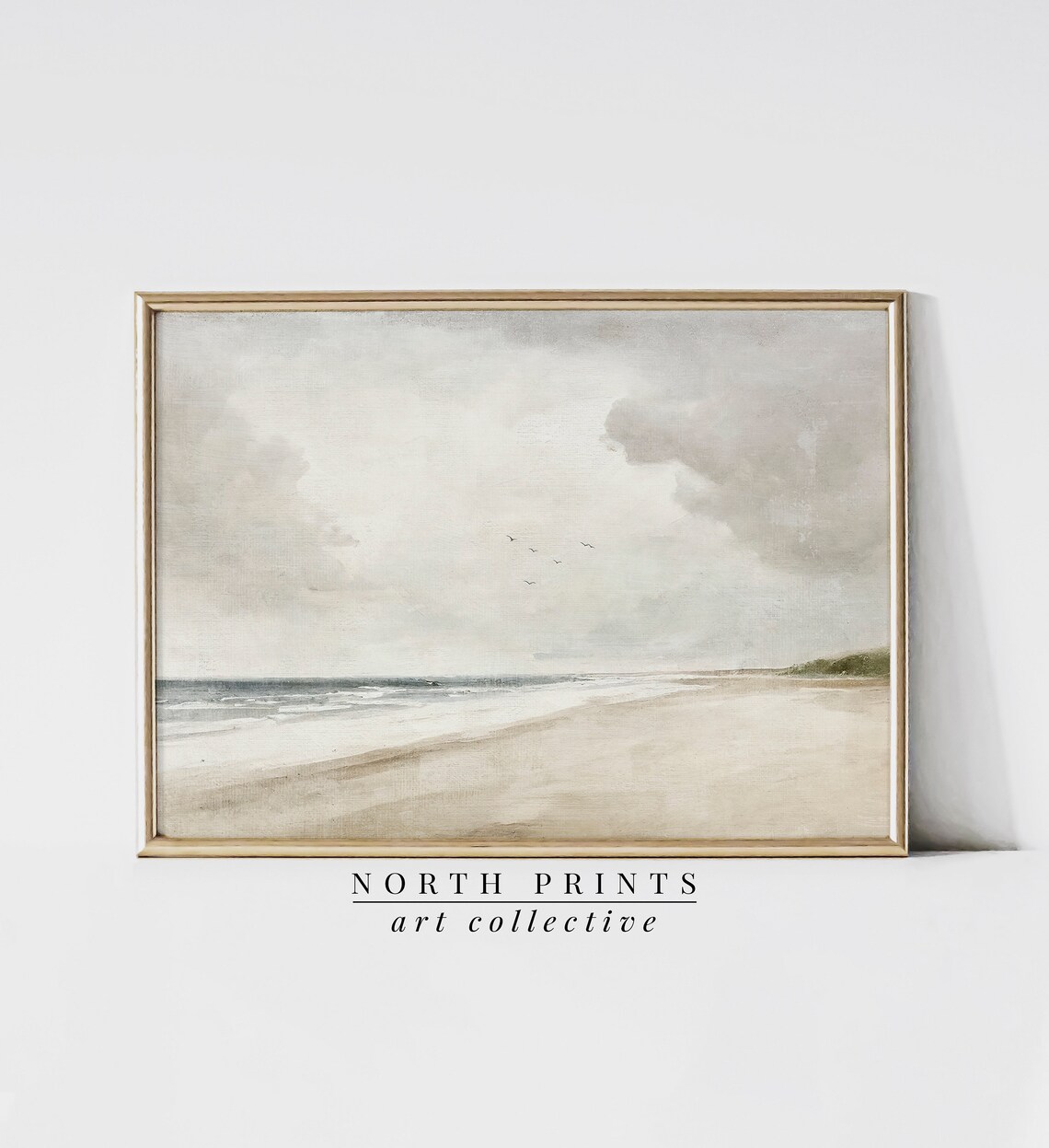 Muted Coastal Beach Neutral Painting Art Print