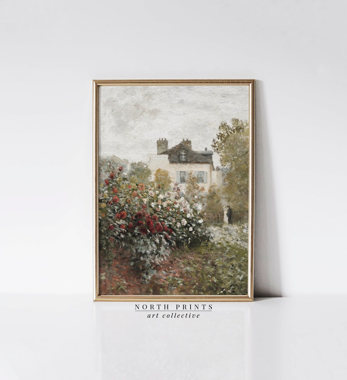 Rose Garden Vintage Painting, English Cottage Art Print - Image 2