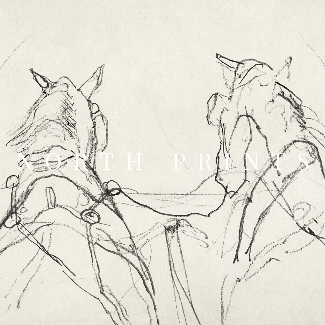 Modern Vintage Horse Sketch, Minimalist Neutral Art Print - Image 3