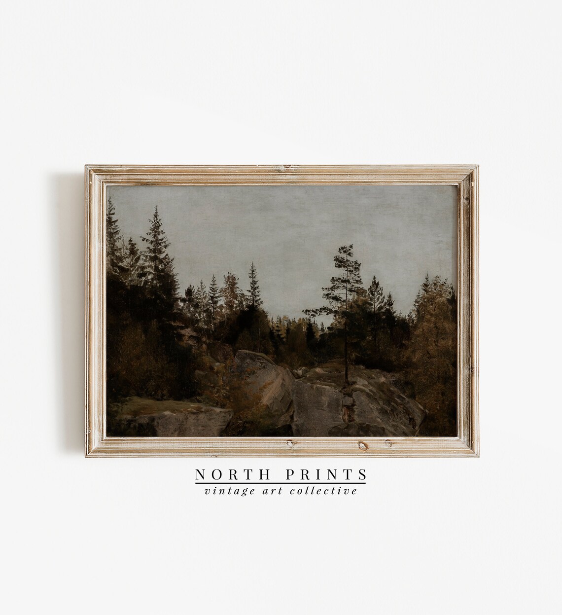 Rustic Forest Landscape, Vintage Moody Art Print - Image 3