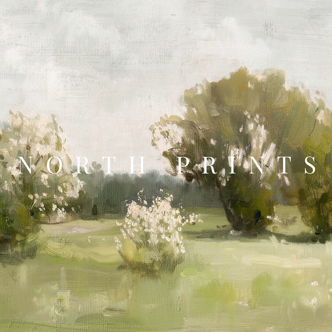 Spring Meadow Lilac Trees Blooming Green Vintage Travel Poster - Image 2