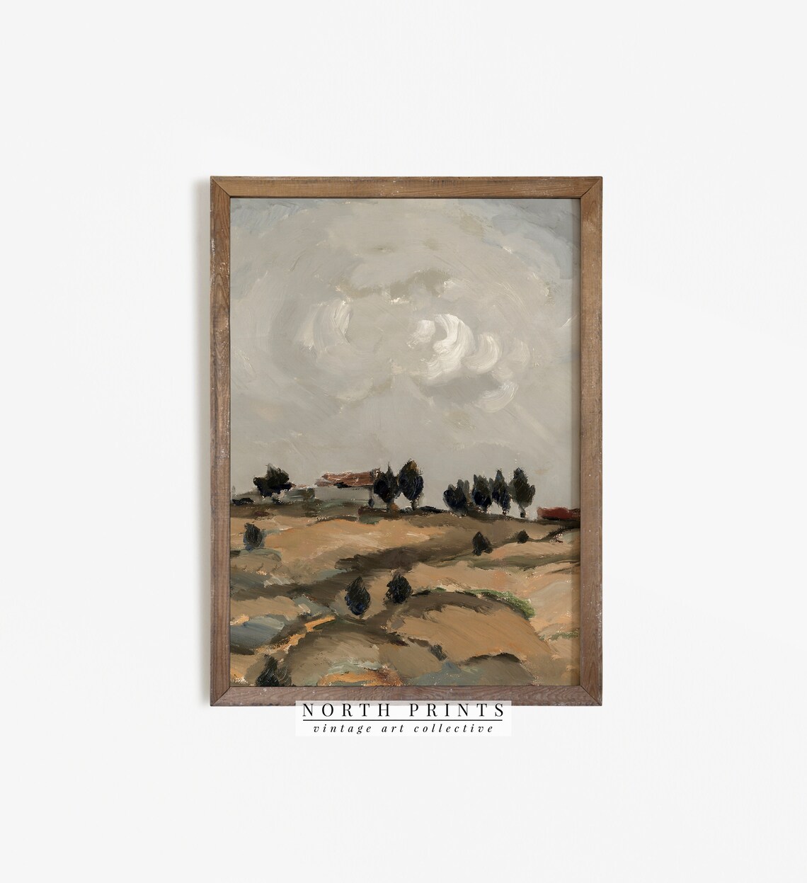 Warm Tone Landscape Print, Vintage Country Scenery