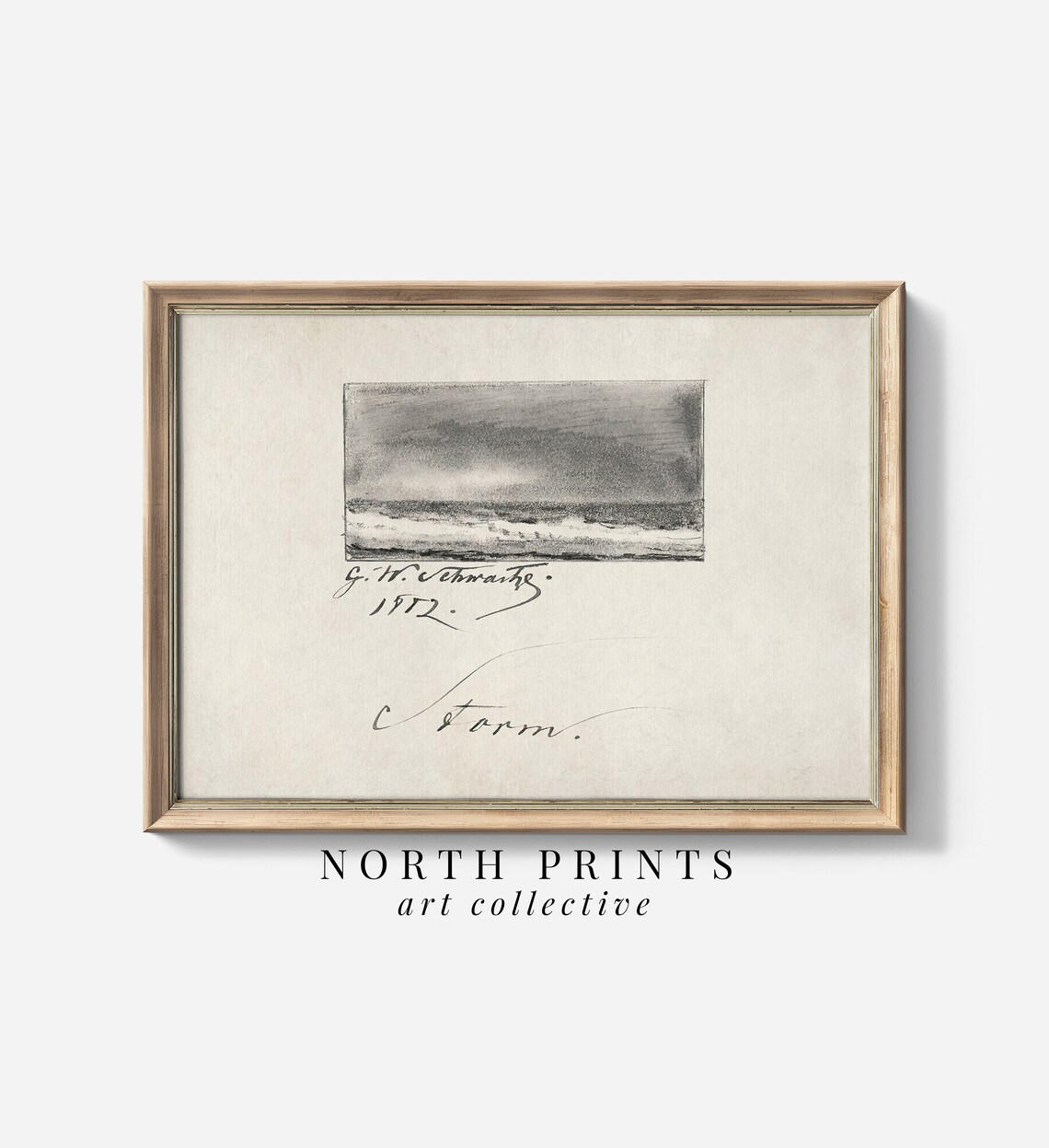 Antique Coastal Sketch Nautical Art Print