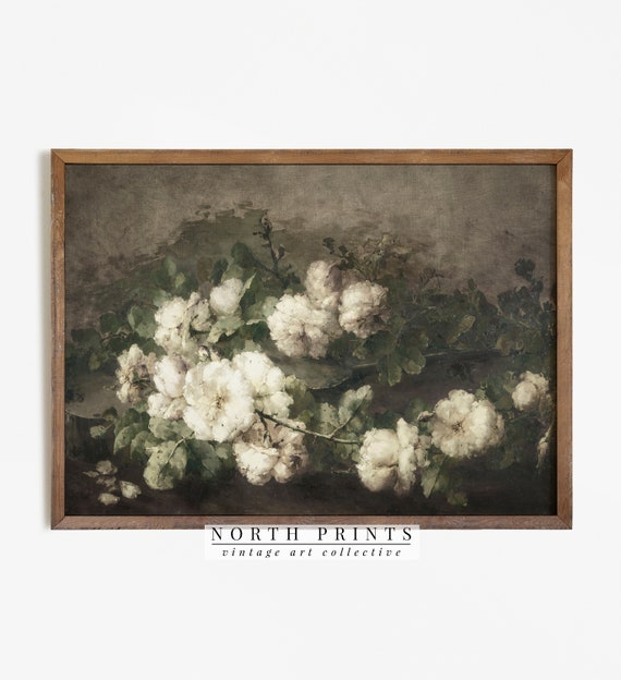 Flower Painting Vintage Botanical Art Print, French