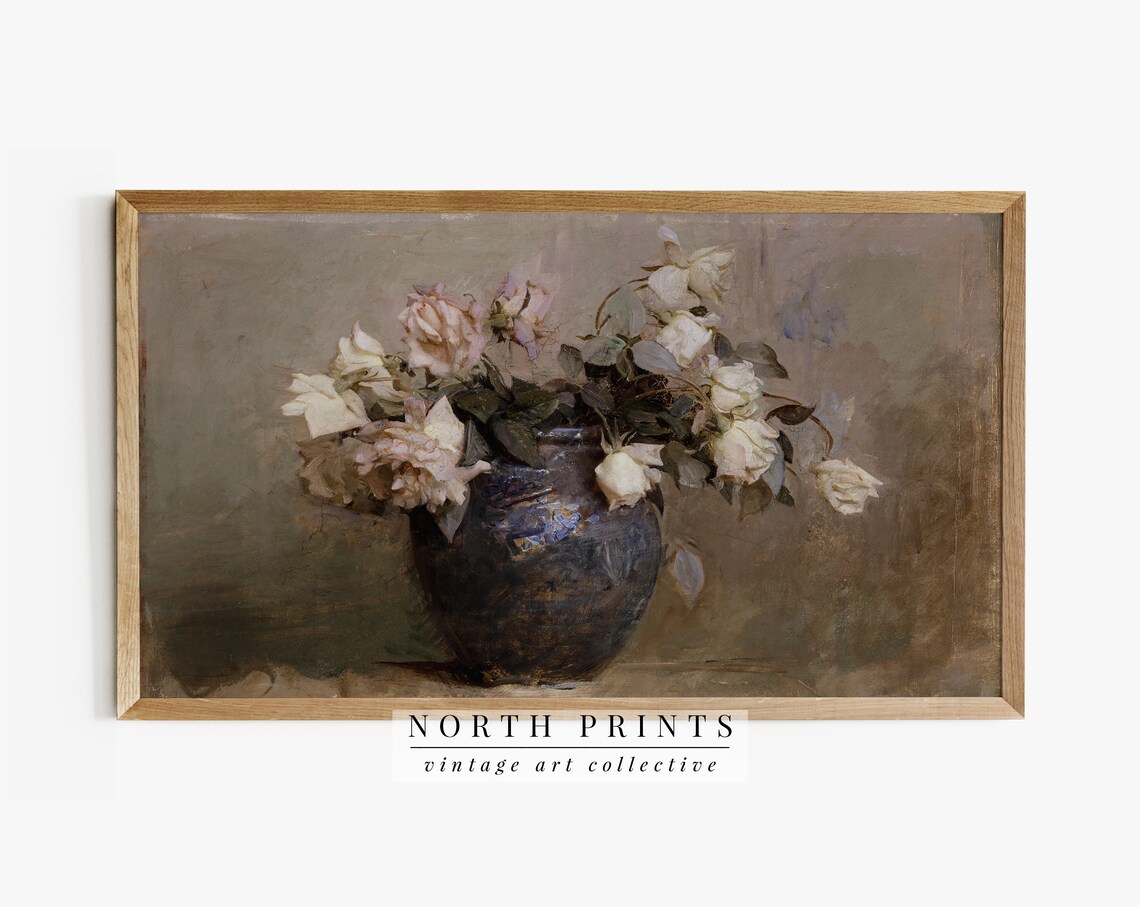 Roses Vintage Flower Still Life Art Print
