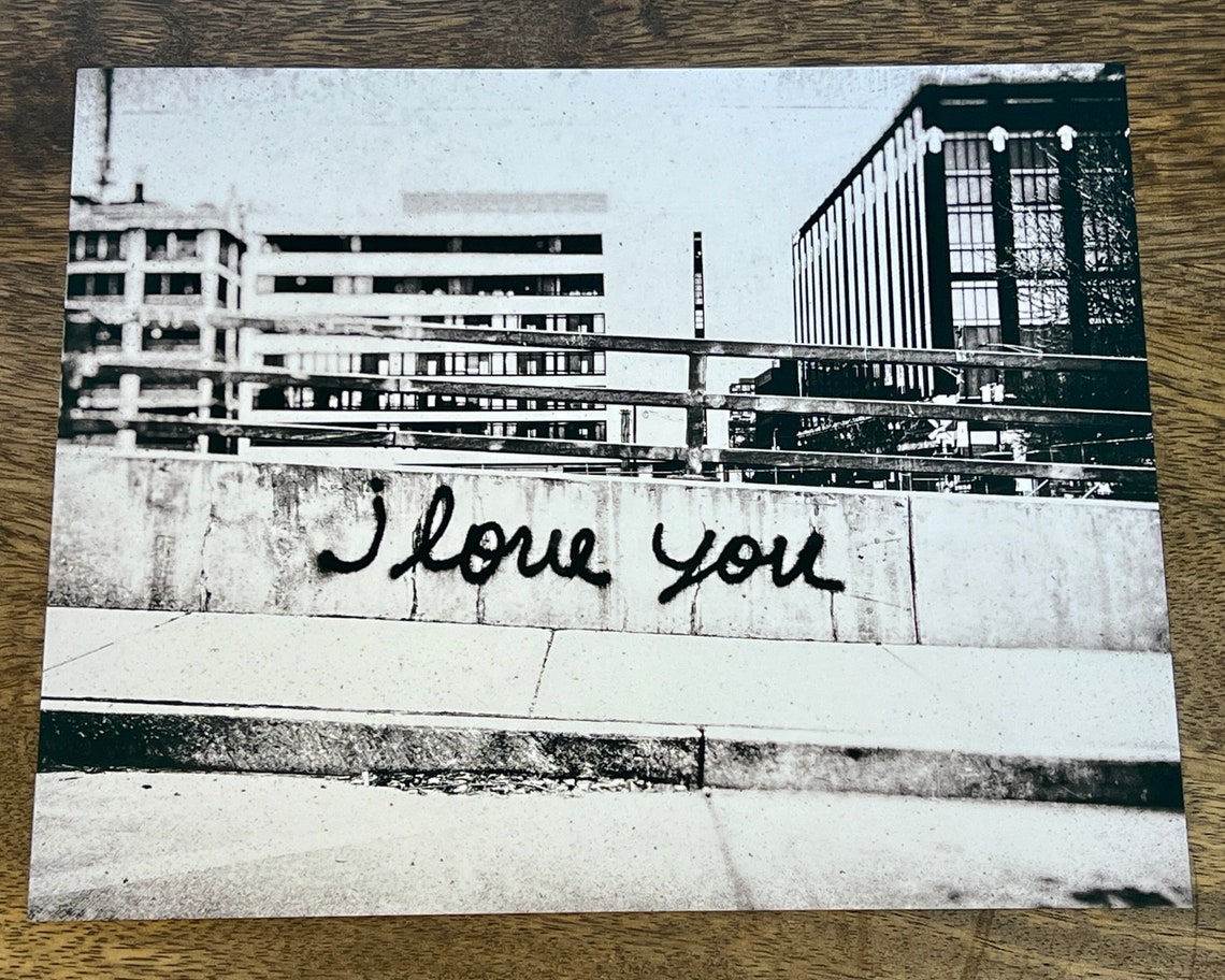 I Love You Graffiti Concrete Overpass Wall Urban Photography Poster - Image 2