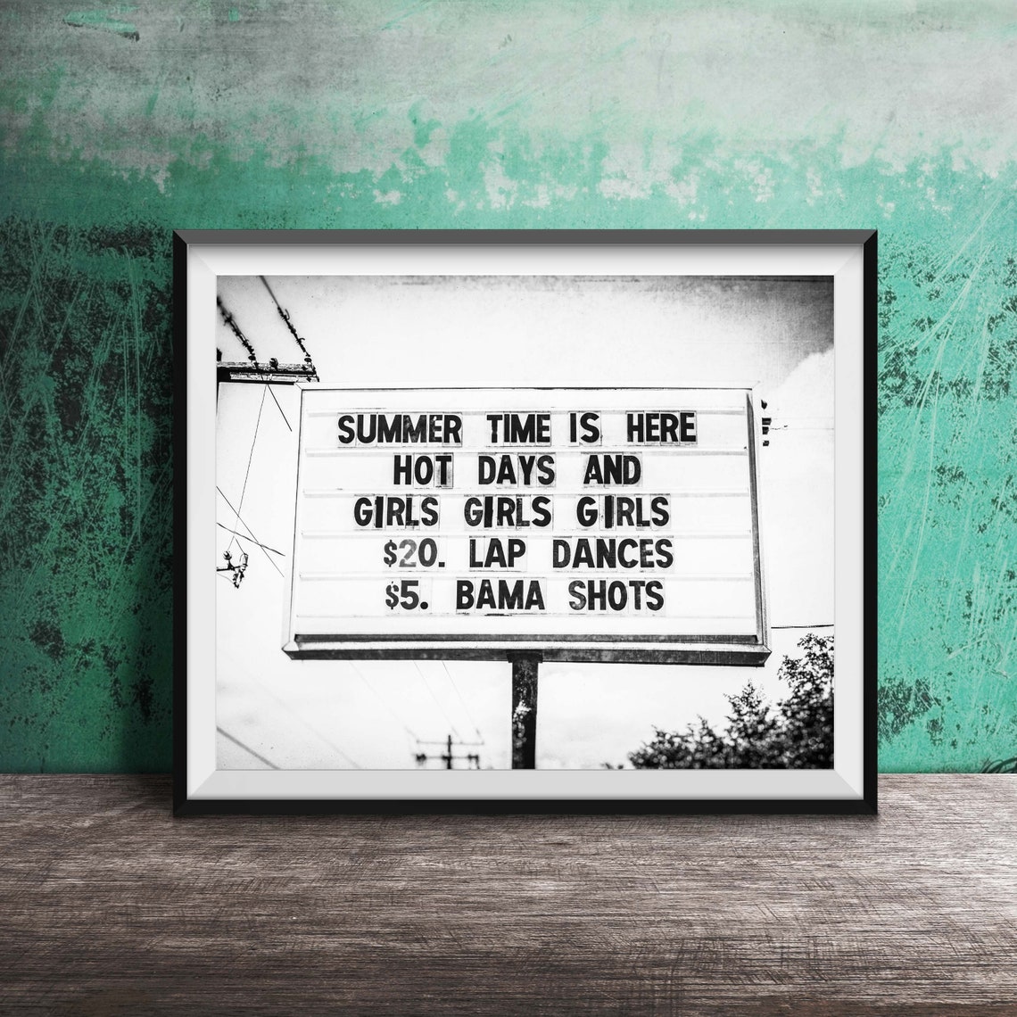 Girls Girls Girls Strip Club Sign Vintage Sign Photography Mens Art Gentlemens Club Photo Man Cave Art - Image 2