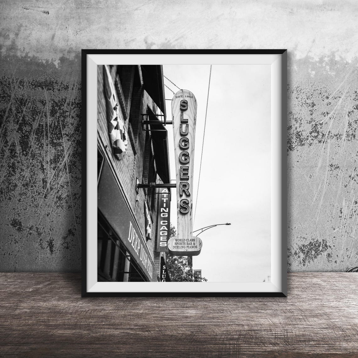 Sluggers Sports Bar Baseball Bat Blade Sign Chicago Lakeview Poster - Image 2
