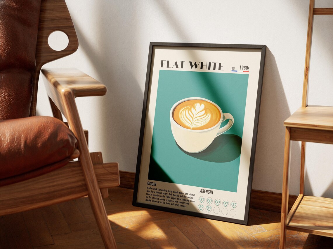 Coffee Lovers Vintage Flat White Art Print