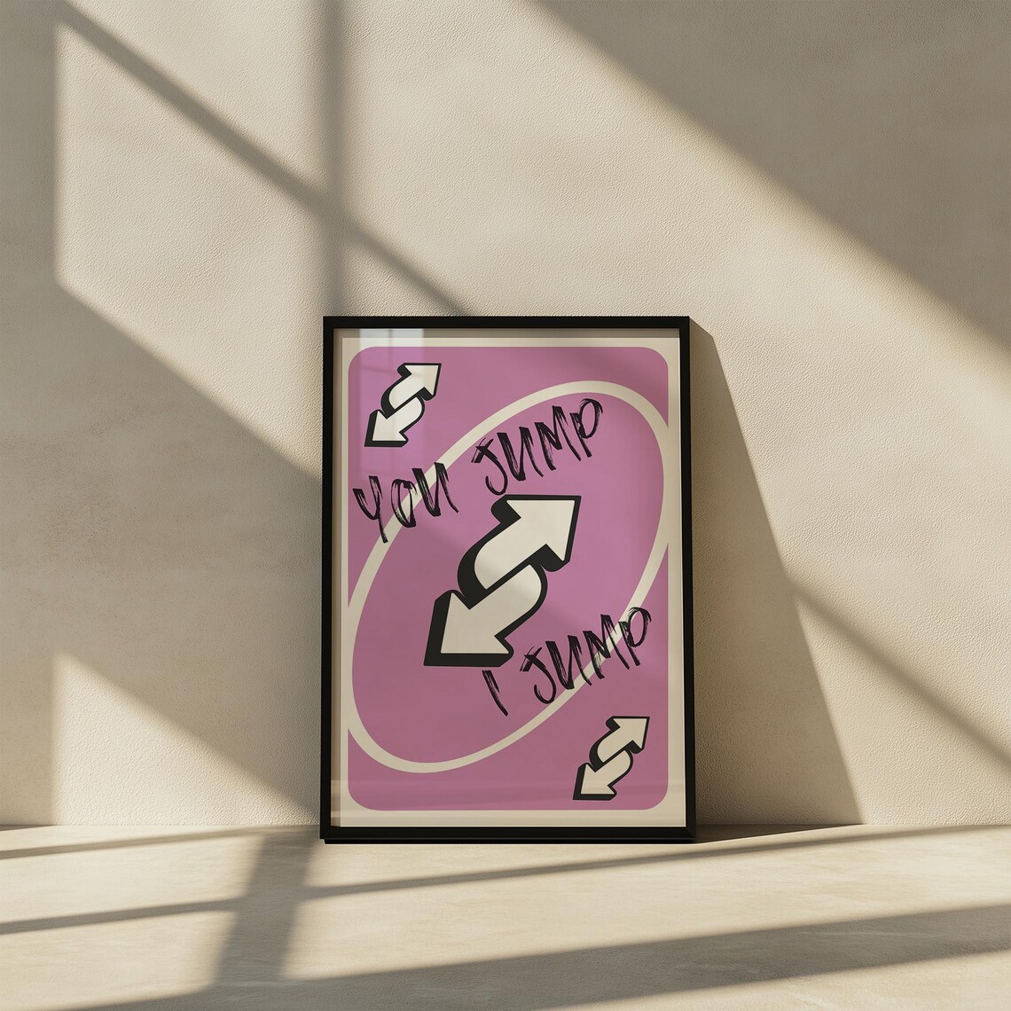 You Jump I Jump Pink Playing Card Quote Fun Couple Pop Art Poster