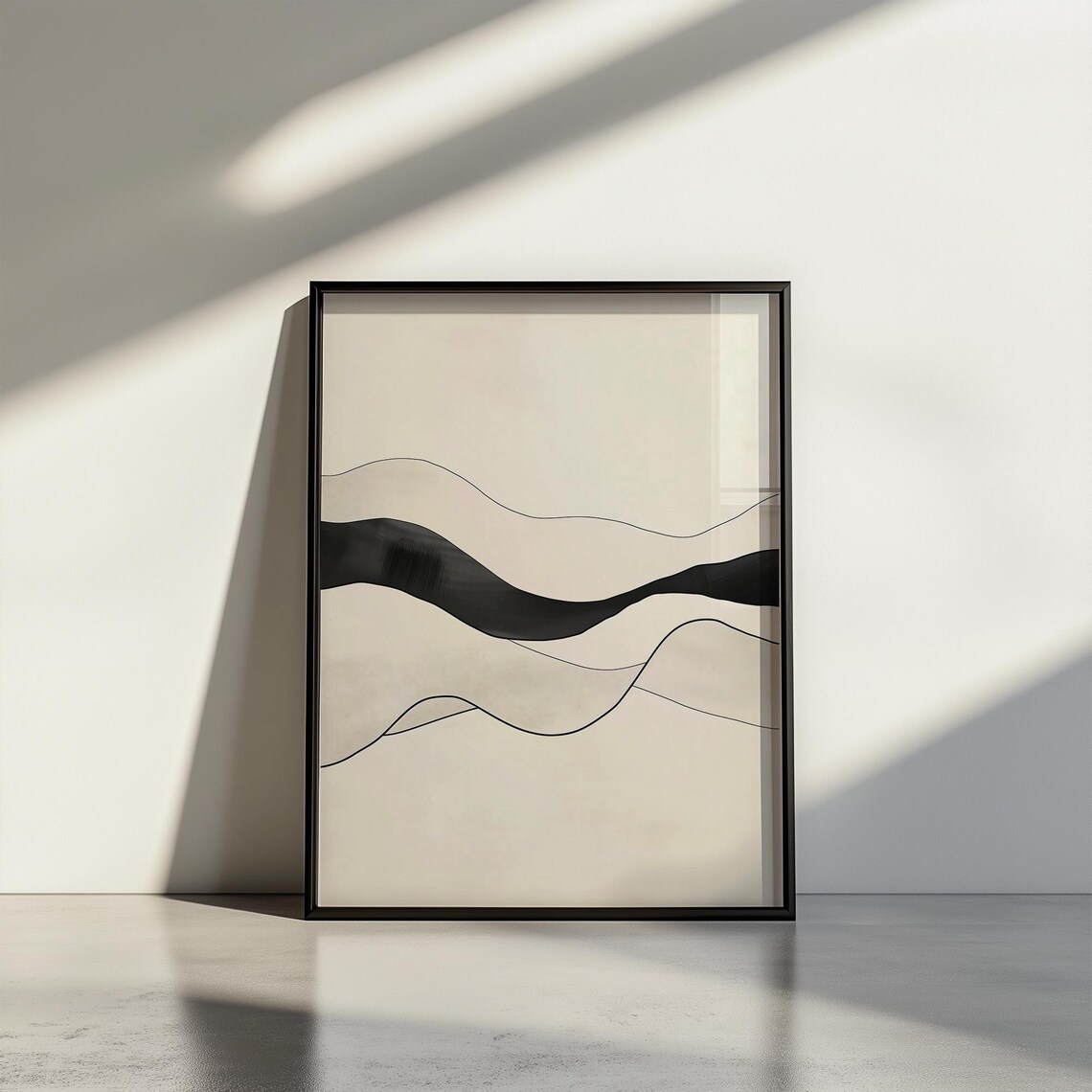 Minimalist Abstract Wall Art Modern Black Line For Home Decor