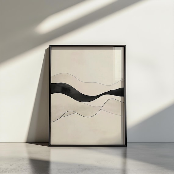 Minimalist Abstract Wall Art Modern Black Line For Home Decor